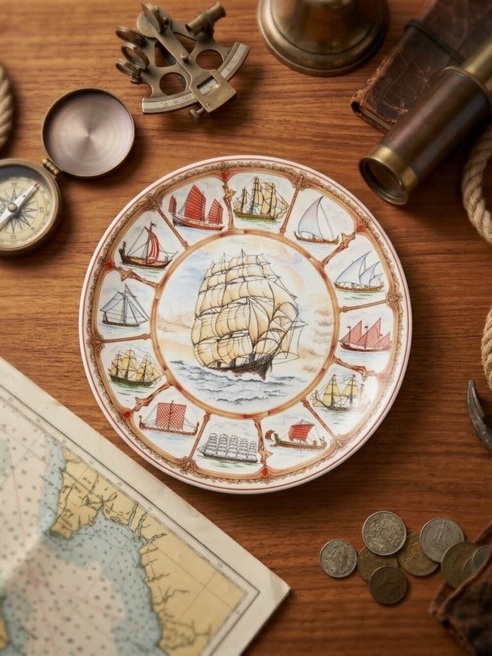 Vintage Wedgewood The History of Sailing Etruria & Barlaston Maritime Plate